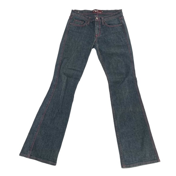 Miss Vigoss Blue Pink Stitched Wide Leg Jeans Size 5/6 Women’s - Picture 1 of 6